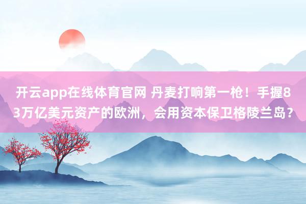开云app在线体育官网 丹麦打响第一枪！手握83万亿美元资产的欧洲，会用资本保卫格陵兰岛？