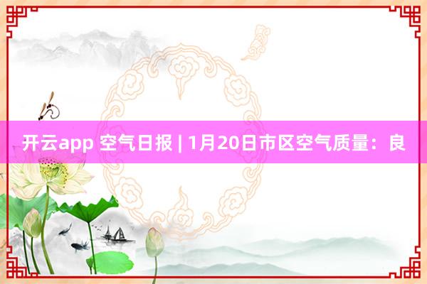 开云app 空气日报 | 1月20日市区空气质量：良