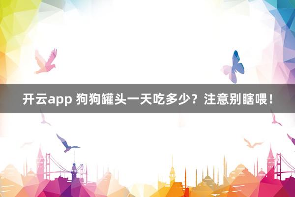 开云app 狗狗罐头一天吃多少？注意别瞎喂！