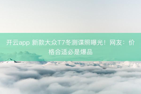 开云app 新款大众T7冬测谍照曝光！网友：价格合适必是爆品