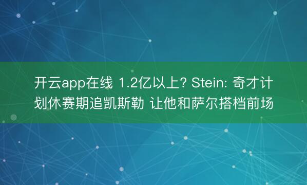 开云app在线 1.2亿以上? Stein: 奇才计划休赛期追凯斯勒 让他和萨尔搭档前场