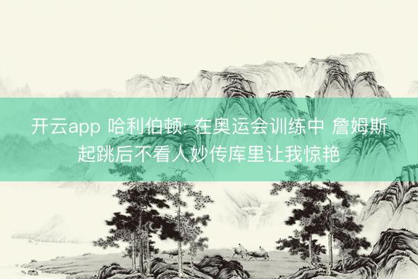 开云app 哈利伯顿: 在奥运会训练中 詹姆斯起跳后不看人妙传库里让我惊艳