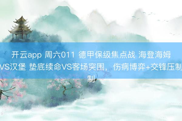 开云app 周六011 德甲保级焦点战 海登海姆VS汉堡 垫底续命VS客场突围，伤病博弈+交锋压制