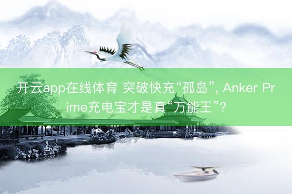开云app在线体育 突破快充“孤岛”, Anker Prime充电宝才是真“万能王”?