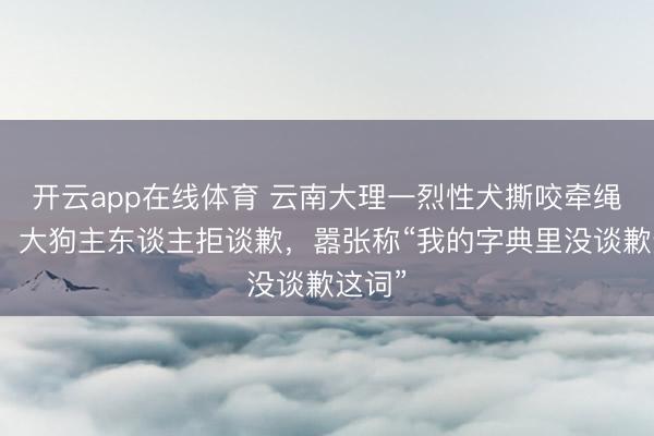 开云app在线体育 云南大理一烈性犬撕咬牵绳小狗，大狗主东谈主拒谈歉，嚣张称“我的字典里没谈歉这词”