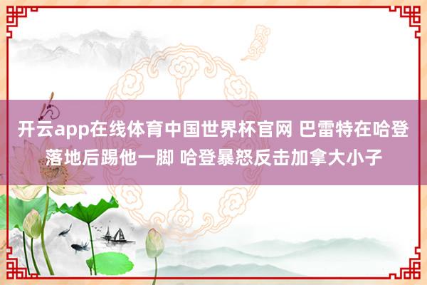 开云app在线体育中国世界杯官网 巴雷特在哈登落地后踢他一脚 哈登暴怒反击加拿大小子