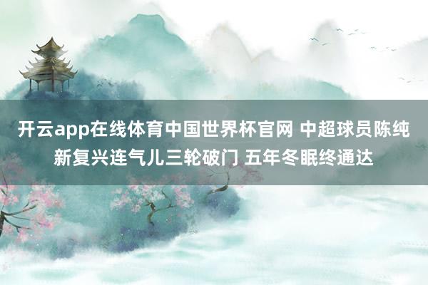 开云app在线体育中国世界杯官网 中超球员陈纯新复兴连气儿三轮破门 五年冬眠终通达