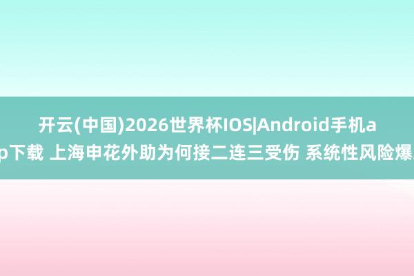 开云(中国)2026世界杯IOS|Android手机app下载 上海申花外助为何接二连三受伤 系统性风险爆发