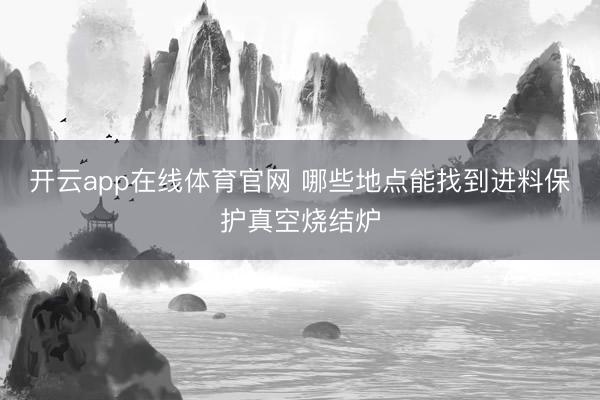 开云app在线体育官网 哪些地点能找到进料保护真空烧结炉