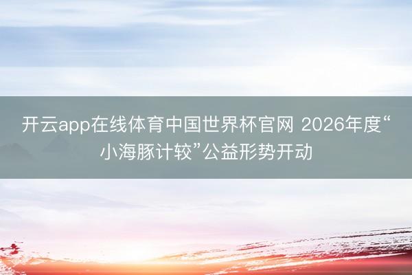 开云app在线体育中国世界杯官网 2026年度“小海豚计较”公益形势开动