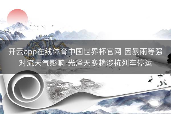 开云app在线体育中国世界杯官网 因暴雨等强对流天气影响 光泽天多趟涉杭列车停运