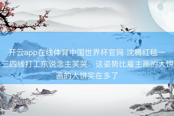 开云app在线体育中国世界杯官网 沈腾红毯一蹲火了！三四线打工东说念主笑哭：这姿势比雇主画的大饼实在多了