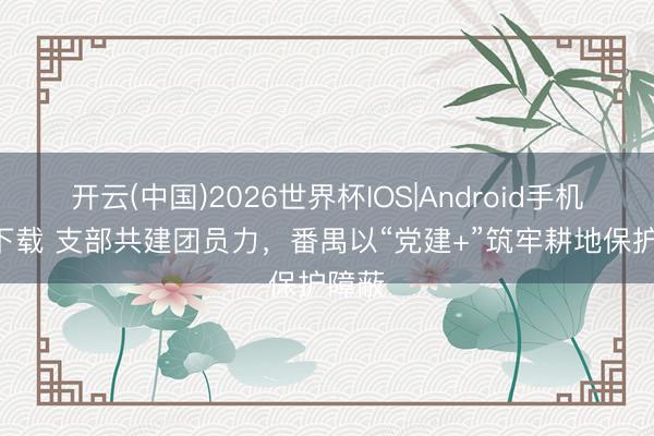 开云(中国)2026世界杯IOS|Android手机app下载 支部共建团员力，番禺以“党建+”筑牢耕地保护障蔽